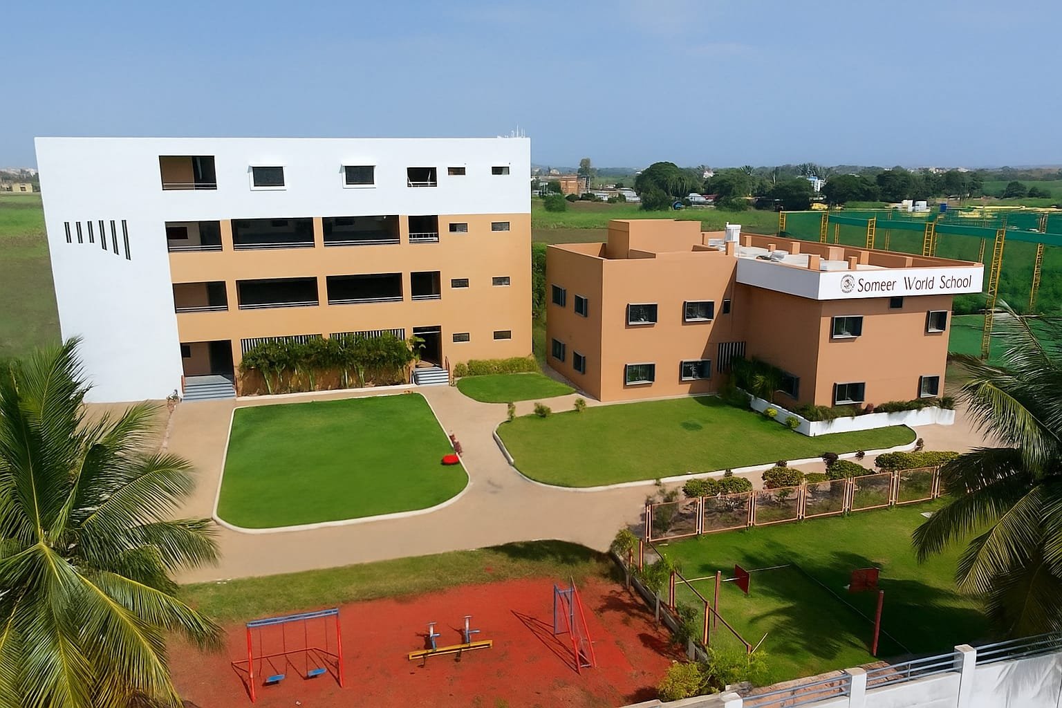 Students in a modern school
